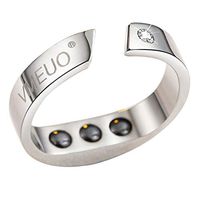 BeimYcW Stainless Steel Magnetic Anti Snore Open Ring Acupressure Therapy Sleeping Aid Silver L