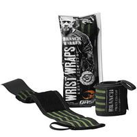 Hardcore Wrist Wraps (2 Pack) Black/Grey Gasp - Professional Grade with Thumb Loops - Weightlifting, Powerlifting, Strength Training (GASP Branch 18" Green/Black)