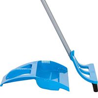 WISPsystem Best 90 Degree Angle One-Handed Broom with Dustpan and Telescoping Handle w/Bristle Seal Technology (Blue)