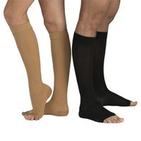 23-32 mmHg MEDICAL COMPRESSION SOCKS with Open Toe, FIRM Grade Class II, Knee High Support Stockings without Toecap (XL (Body height 62.2-66.9 inch), Black) by Tonus Elast