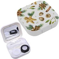 Portable Contact Lens Case Box Travel Kit Mirror + Bottle + Tweezers Container Holder [ Holiday New Year Bright ]