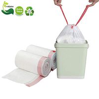 New Style 4-6 Gallon Small Drawstring Trash Bags,Degradable Recycling Garbage Bags,Compostable Rubbish Bags,Waste basket Liners Bags for Kitchen,Bathroom,Office,Car,Trash Can (25pcs/1Roll)