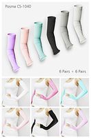 POSMA CS-1040 12 Pairs Bundle Set Cooling Arm Sleeves Cover UV Sun Protection Sports Stretch