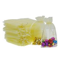 Lautechco 100Pcs Organza Bags 5x7 inches Beige Organza Gift Bags Small Mesh Bags Drawstring Gift Bags Christmas Drawstring Organza Gift Bags (5x7 inches Beige)