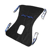 Patient Lift Toileting Sling Chair Bariatric Commode Transfer Belt Medical Lift Equipment - Full Body Lifter Four Point Sling, 450lb, Large (Black)