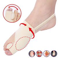 LDXRZ Toe Separators and Straightener, Hallux valgus Aid Splint,Gel Bunion Stretchers Spacer Corrector, Reduces Hammer Toe Pain 1 Pair Beige Beige