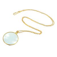 Qiaonai(TM) Magnifying Glass Necklace 6 X Magnifiers for Reading (Gold)