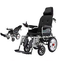 TX Electric Medical Wheelchair Lightweight Steel Multifunction Portable Potty 180 Degree Flat Lay,Black