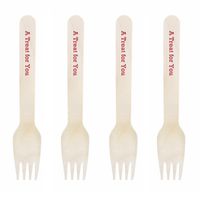 Dress My Cupcake Natural Wood Candy 100-Pack Buffet Forks DIY Kit, A Treat for You, Red