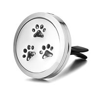 Garden Charms Hollow Out Paw Aromatherapy Essential Oils Diffuser Locket Jewelry Magnet with Felt Pads (B)