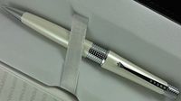 Cross Executive Companion Pearlescent White with Cross Signature Pronounced Center Band Beverly Ball-Point Pen and Cross Velvet Pouch