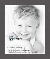 ArtToFrames MAT-154-18x22-Charcoal Cinder/Charcoal Custom Mat for Picture Frame, 18x22,