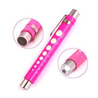 AAProTools Pen Light, Nurse Led Medic Penlight with Pupil Gauge for Nursing Students Doctors Pink with Batteries A+ Quality