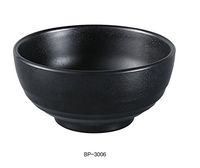 Yanco BP-3006 Black Pearl-2 Woodong Noodle Bowl, 26 oz Capacity, 6" Diameter, 3" Height, Melamine, Black Color with Matting Finish, Pack of 48