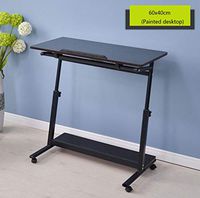 Adjustable Overbed Bedside Table with Wheels Hospital and Home Use, Moveable Rolling Medical Tilt Table, Studying Reading Coffee Couch Table (Color : A, Size : 80x40cm)