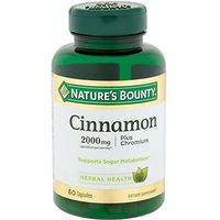 Nature's Bounty Cinnamon 2000mg Plus Chromium, Dietary Supplement Capsules 60 ea (Pack of 4)