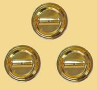 Lucite Piano Caster Cups, Brass-Plated, Set of 3 for Grand Pianos - Virtually Indestructible
