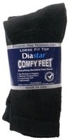 Diastar Comfy Feet Diabetic Socks, Black, size 6-8, 1 Pair