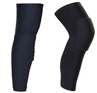 Sport Safety Football Volleyball Basketball KneePads Tape Elbow Tactical Knee Pads Calf Support Honeycomb Knees ProtectGear breathable Honey Two Pieces/One Pair (Black, M)