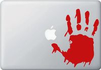 Zombie Hand Lifesize - Right Hand - (RED) - Vinyl Laptop or Macbook Decal (6"w x 7.5"h)