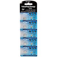 Dantona Valuepaq Energy 1025 Lithium Coin Cell Batteries, 5 Pack