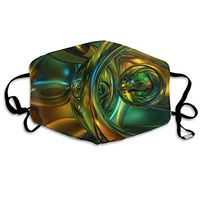 NiYoung Psychedelic Trippy Art Green Dustproof Earloop Mouth Cover for Women Men, Pollen Cleaning Climbing Half Face Mouth Cover - Adjustable Elastic Band