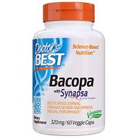 Doctor's Best Bacopa with Synapsa, Non-GMO, Vegan, Gluten Free, Soy Free, Helps Enhance Memory, 320 mg, 60 Veggie Caps
