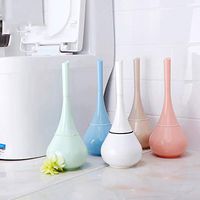 Flurries Artistic Free-Standing Toilet Brush and Holder Set - Bathroom Cleaning Tool - Bowl Cleaner for Storage and Organization - Covered Brush, Modern Base, Anti-Slip Splash Guard Handle (White)