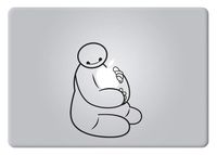 Baymax Big Hero 6 Die-cut Vinyl Decal Sticker compatible for Macbook laptop decal (Black, Mac with glowing apple)