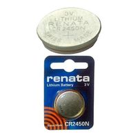2 X Renata CR2450N, 3V, 540mAh, Lithium Coin Battery, Carded (Pack of 1)