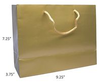 Novel Box® Gold Matte Laminated Euro Tote Paper Gift Bag Bundle 9.25X3.75X7.25 (10 Count) + Custom NB Pouch