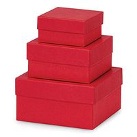 NW Small Wild Cherry Red Nested Boxes - 3 Piece Set - 3 Sets