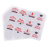OBANGONG Christmas Sticker Xmas Elements Self-Adhesive DIY Cartoon Sticker Gift Sealing Decoration Paster Baking Packing Label Wrapping Stickers Packaging Envelope Seals(10 Sheets,120 Pcs)