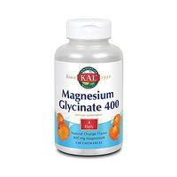 KAL® Magnesium Glycinate 400 mg | Chelated Magnesium Supplement | High Absorption, Gentle Digestion | Sugar Free Natural Orange Flavor | 120 Chewables