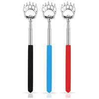Portable Extendable Telescopic Bear Claws Metal Back Scratchers/Hand Massager/Backslap with Rubber Handles (3 Colors)