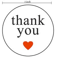 Thank You with Red Heart Paper Sticker Labels Packaging Seals Stickers Crafts Wedding Favor Bags Seal Label Stickers forParty Bags, Wedding Favors,1 Inch Round，1000 Stickers per Roll