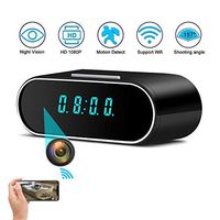 Hidden Camera WiFi Spy Camera, 1080P Clock Hidden Cam with Night Vision, 157° Angle Wireless IP Surveillance Camera for Home Security Monitor, Nanny Cam Video Recorder with Motion Detection
