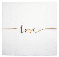 khevga Set of 40 Paper Napkins in White Love Wedding Napkins Wedding Decoration
