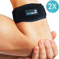 Keenhealth Adjustable Elbow Strap (Pair) - Arm Brace for Tennis Elbow, Tendonitis, and Arthritis - Support for Tennis, Golf, Weightlifting, and Basketball - High Quality and Durable Design