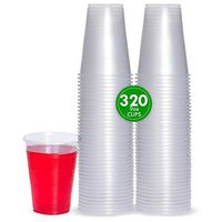 Plasticpro 9 oz Disposable Plastic Medium Weight Clear Drinking Cups [320 Count]