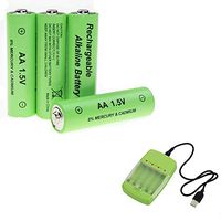 4pcs AA Alkaline Rechargeable Battery 1.5V + USB Charger
