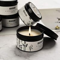 Natural Scented Candle,Ocean Perfume Aroma Candle Gift,Handmade Soy Wax Fragrance Candle,Perfect for Meditation Stress Relief Mood Boosting Aromatherapy,Portable Travel Tin Jar 15 Hours (Black)