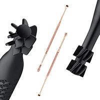 Q Grips Earwax Remover Tools Kit, Mexitop Ear Wax Cleaner for Ear Wax Removal, Soft and Flexible Ear Cleaner for Humans/Pet, Black