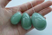 Green Aventurine Jade Eggs Set of 3 Yoni Eggs Massage Stone for Women Kegel Exercise Pelvic Floor Muscles Vaginal Strengthen