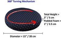 ObboMed SS-2700 360° Rotation Compact Portable Swivel Foam Padded Seat Cushion with Durable Wooden Base and Washable Cover, Easy Movement for Back, Hip, Tailbone Pain Suffers, Size Diameter 15” x 2”