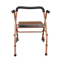 Portable Foldable Walker with Adjustable Height Seat Rest Adult Walker Elderly Walker Compact Elderly Walking Mobility Aid for Handicap Lightweight