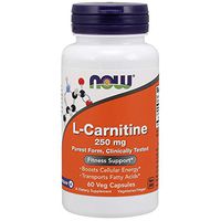 NOW Supplements, L-Carnitine 250 mg, Purest Form, Amino Acid, Fitness Support*, 60 Veg Capsules