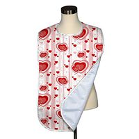 Valentine's Day Collection Adult Bib - Covered with Care Assorted Prints Available! (Multi Hearts in Stripes)
