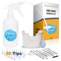 Cleanse Right Ear Wax Removal Kit- 30 Disposable Tips! with 8 PCS Pick Removal Set, Wash Basin and Syringe! - Safe and Easy Cleaner Tool to Remove Ear Blockage - Irrigation Device for Adults and Kids