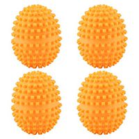Dryer Ball - Delaman 4Pcs/Set Eco Friendly Fabric Softener Alternative, Orange Reusable Dryer Balls Washing Laundry Drying Ball for Home Clothes Cleaning